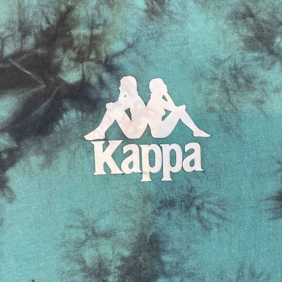 Kappa Blue Grey Tie Dye Logo T-Shirt Small Cotton - Picture 4 of 9